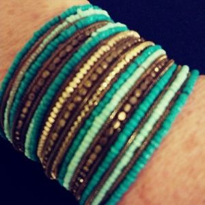 Beaded cuff bracelet